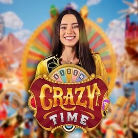 Live Casino logo of Crazy Time from Evolution at Helabet