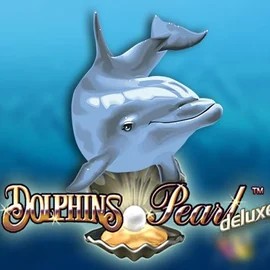 Dolphins Pearl Deluxe online game logo by Novomatic on hela.bet