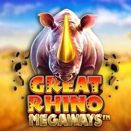 Great Rhino Megaways slot logo by Pragmatic Play at Helabet